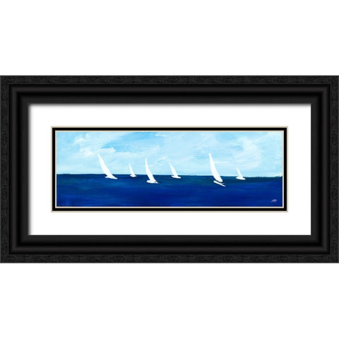 Windjammer Panel II Black Ornate Wood Framed Art Print with Double Matting by DeRice, Julie