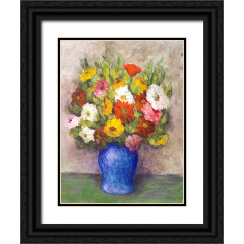 Vase of Beauty I Black Ornate Wood Framed Art Print with Double Matting by Johnson, Walt