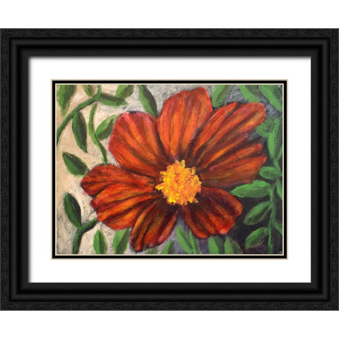 Simple Garden I Black Ornate Wood Framed Art Print with Double Matting by Johnson, Walt