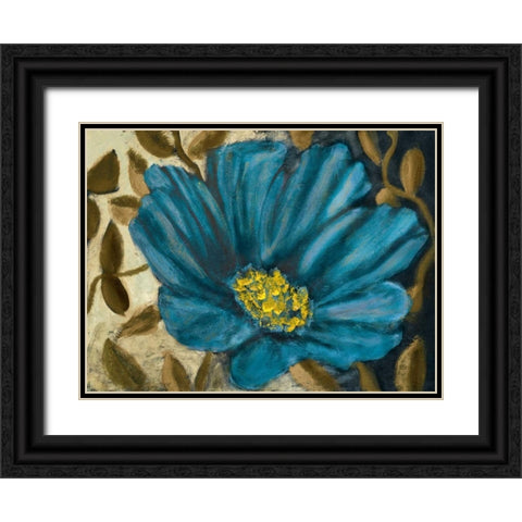 Simple Blue Garden II Black Ornate Wood Framed Art Print with Double Matting by Johnson, Walt