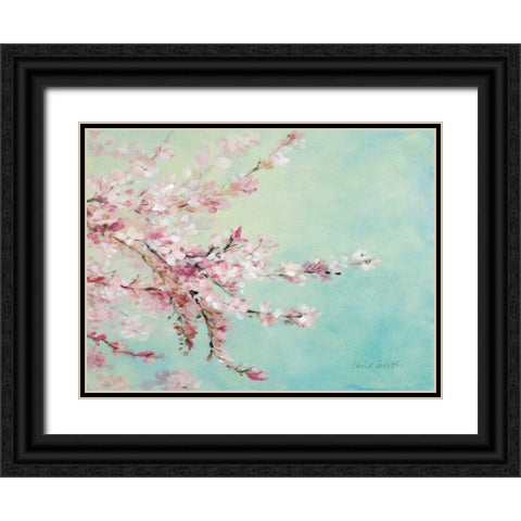 Sakura Fragile Beauty Black Ornate Wood Framed Art Print with Double Matting by Loreth, Lanie