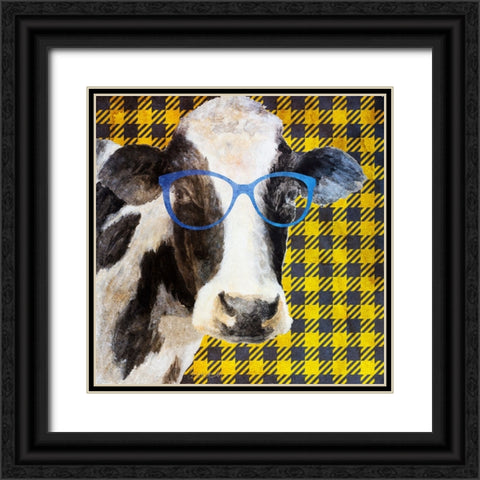 Cows with Shades I Black Ornate Wood Framed Art Print with Double Matting by Loreth, Lanie