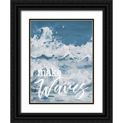 Make Waves Black Ornate Wood Framed Art Print with Double Matting by Pinto, Patricia