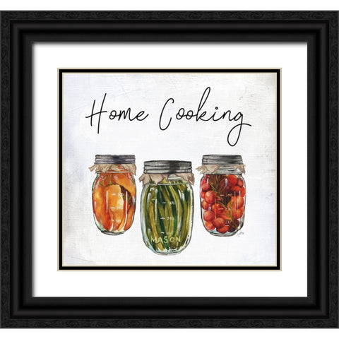 Home Cooking Black Ornate Wood Framed Art Print with Double Matting by Medley, Elizabeth