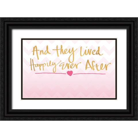 Happily Ever After Black Ornate Wood Framed Art Print with Double Matting by SD Graphics Studio