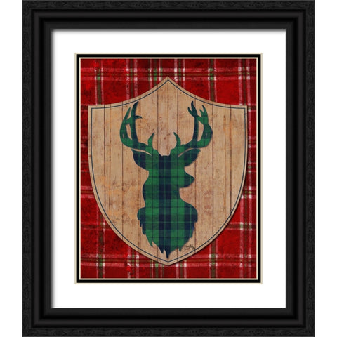 Tartan Shield on Plaid I Black Ornate Wood Framed Art Print with Double Matting by Medley, Elizabeth