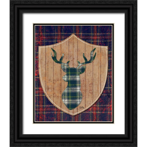 Tartan Shield On Plaid II Black Ornate Wood Framed Art Print with Double Matting by Medley, Elizabeth