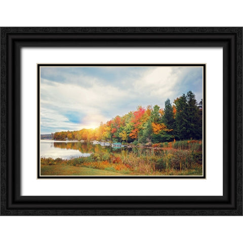 Great Autumn Day Black Ornate Wood Framed Art Print with Double Matting by Poynter, Kelly