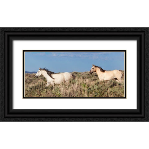 Trotting Trough The Field Black Ornate Wood Framed Art Print with Double Matting by Walker, Carol