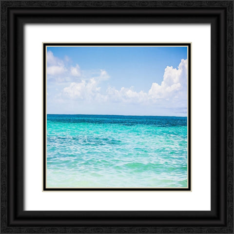 Cool Blue Black Ornate Wood Framed Art Print with Double Matting by Navas, Emily