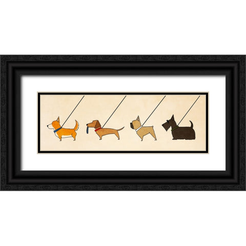 A Dog Break Black Ornate Wood Framed Art Print with Double Matting by Edwins, Hugo