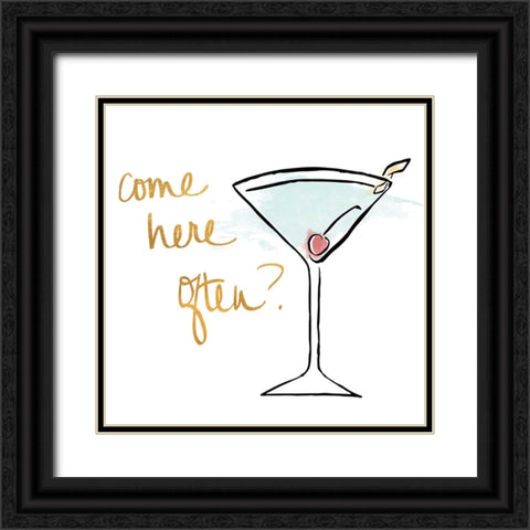 Come Here Often? Black Ornate Wood Framed Art Print with Double Matting by SD Graphics Studio