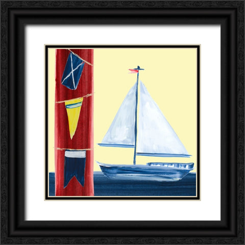Sailboat On The Sea Black Ornate Wood Framed Art Print with Double Matting by DeRice, Julie