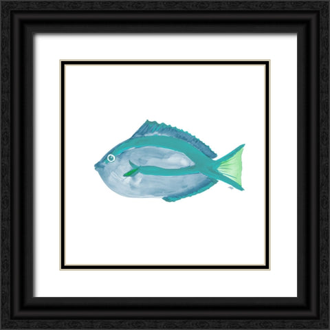 Seafoam Fish II Black Ornate Wood Framed Art Print with Double Matting by DeRice, Julie