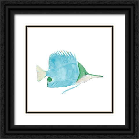 Seafoam Fish III Black Ornate Wood Framed Art Print with Double Matting by DeRice, Julie