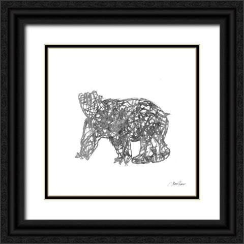 Winter Bear Black Ornate Wood Framed Art Print with Double Matting by Ritter, Gina