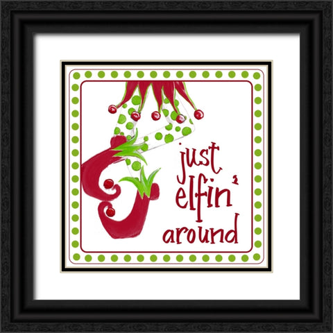 Elfin Around Black Ornate Wood Framed Art Print with Double Matting by Ritter, Gina