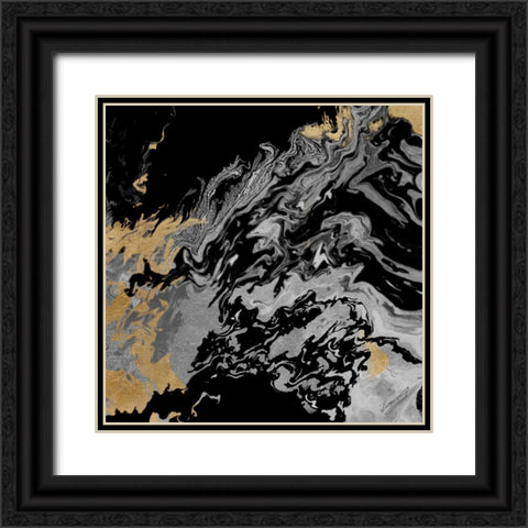 Touch of Gold Black Ornate Wood Framed Art Print with Double Matting by Mercado, M.
