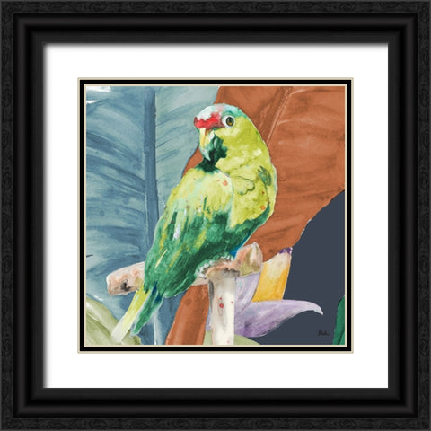 Tropical Parrot Black Ornate Wood Framed Art Print with Double Matting by Pinto, Patricia