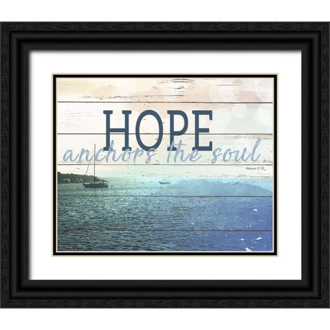 Hope Anchors The Soul Black Ornate Wood Framed Art Print with Double Matting by Wilson, Kali