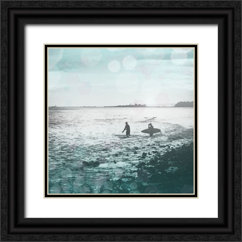 Pacific Surfer Black Ornate Wood Framed Art Print with Double Matting by Wilson, Kali