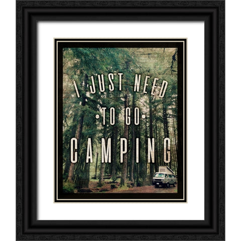 Go Camping Black Ornate Wood Framed Art Print with Double Matting by Wilson, Kali