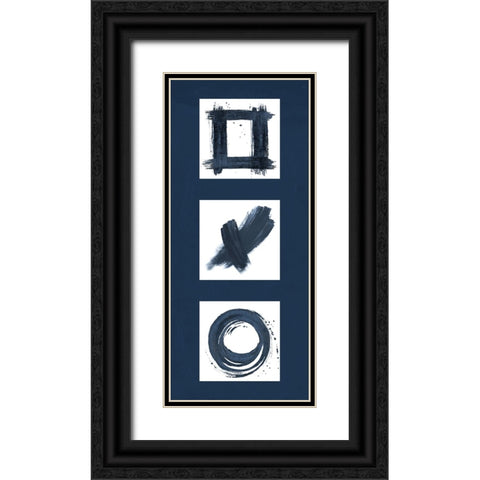Navy Sign Trio II Black Ornate Wood Framed Art Print with Double Matting by Pinto, Patricia