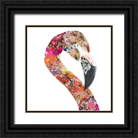 Flamingo Party I Black Ornate Wood Framed Art Print with Double Matting by Ritter, Gina