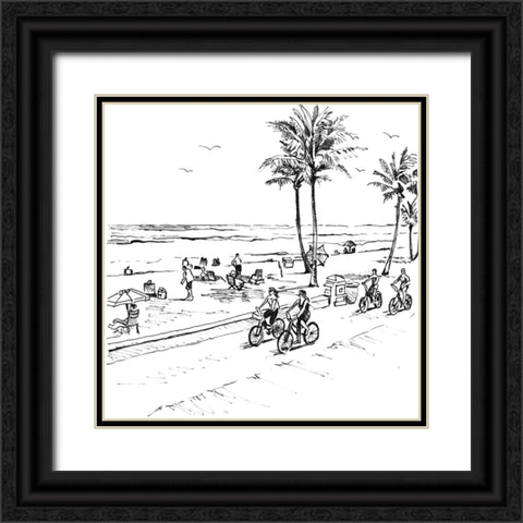 Boardwalk Scene I Black Ornate Wood Framed Art Print with Double Matting by Loreth, Lanie