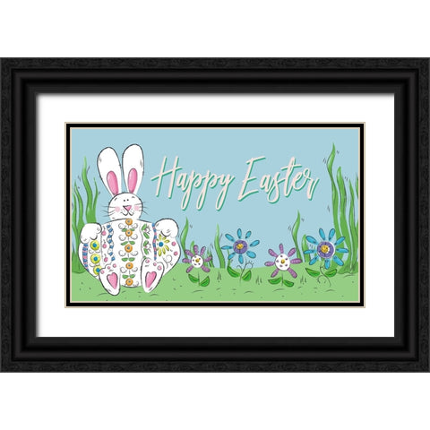 Happy Easter (rectangle) Black Ornate Wood Framed Art Print with Double Matting by Mosher, Deidre