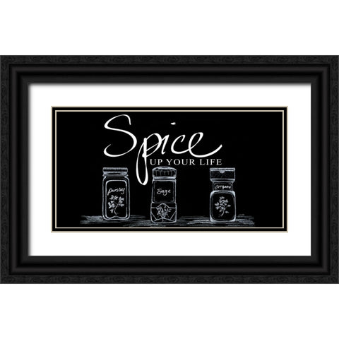 Spice Up Your Life Black Ornate Wood Framed Art Print with Double Matting by Ritter, Gina