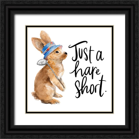 Just a Hare Short Black Ornate Wood Framed Art Print with Double Matting by Loreth, Lanie