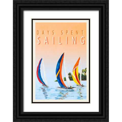 Days Spent Sailing Black Ornate Wood Framed Art Print with Double Matting by DeRice, Julie