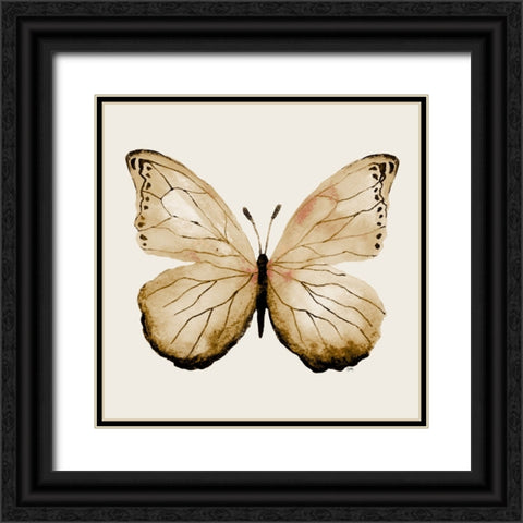 Butterfly of Gold I Black Ornate Wood Framed Art Print with Double Matting by Medley, Elizabeth