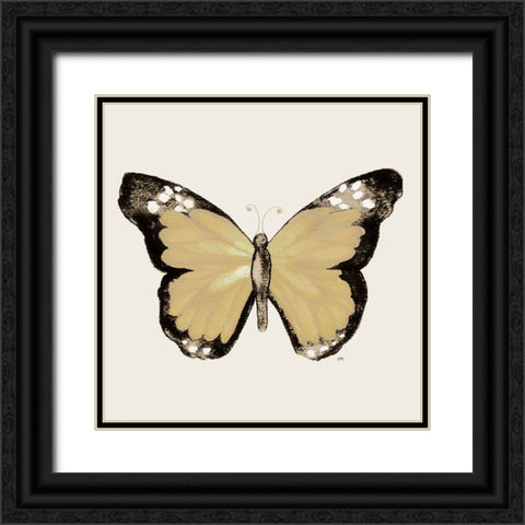 Butterfly of Gold III Black Ornate Wood Framed Art Print with Double Matting by Medley, Elizabeth