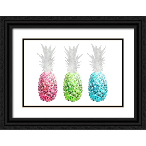 Pineapple Mosaics I Black Ornate Wood Framed Art Print with Double Matting by Metz, Andi
