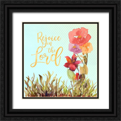 Rejoice In The Lord Black Ornate Wood Framed Art Print with Double Matting by Loreth, Lanie