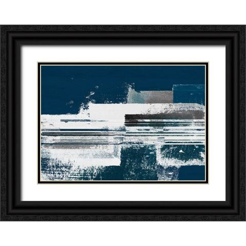 Evening Blocks I Black Ornate Wood Framed Art Print with Double Matting by Meneely, Dan