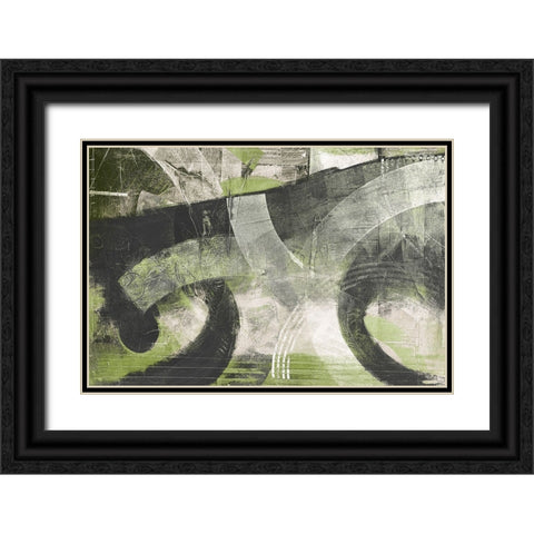 Summer Greens I Black Ornate Wood Framed Art Print with Double Matting by Meneely, Dan