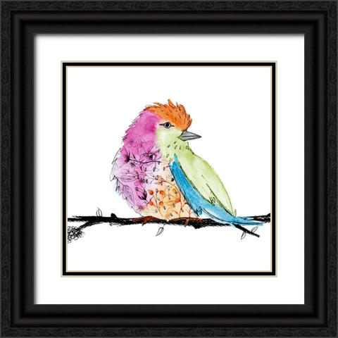 Bright Bird I Black Ornate Wood Framed Art Print with Double Matting by SD Graphics Studio