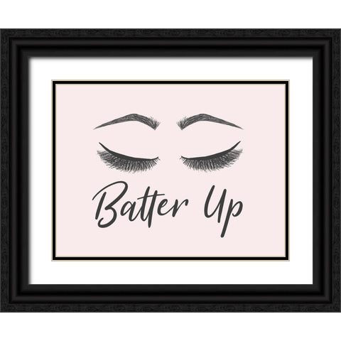 Batter Up Black Ornate Wood Framed Art Print with Double Matting by SD Graphics Studio