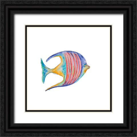 Swim with the Fish III Black Ornate Wood Framed Art Print with Double Matting by DeRice, Julie