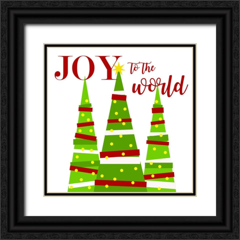Joy to the World Black Ornate Wood Framed Art Print with Double Matting by Quach, Anna