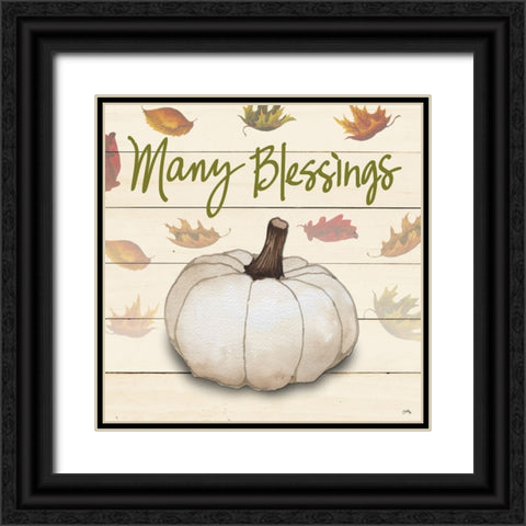 Happy Harvest Sayings III Black Ornate Wood Framed Art Print with Double Matting by Medley, Elizabeth