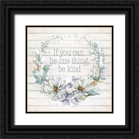 Be Kind Black Ornate Wood Framed Art Print with Double Matting by Pinto, Patricia