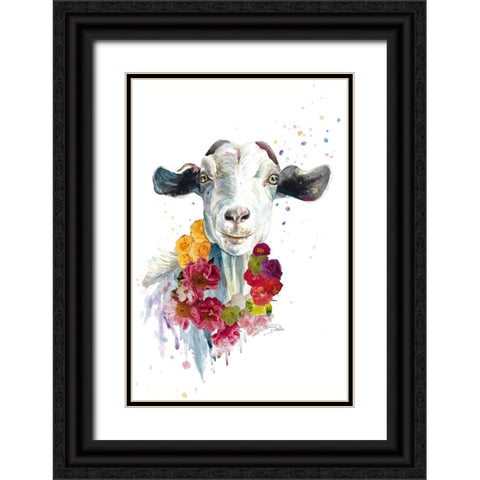 Cute Goat Black Ornate Wood Framed Art Print with Double Matting by Pinto, Patricia