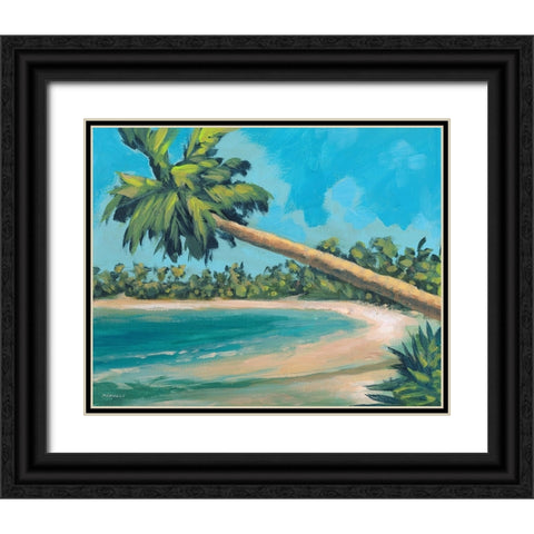A Palm Tree Away Black Ornate Wood Framed Art Print with Double Matting by Meneely, Dan