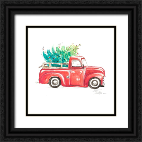 Christmas Tree Haul I Black Ornate Wood Framed Art Print with Double Matting by Pinto, Patricia
