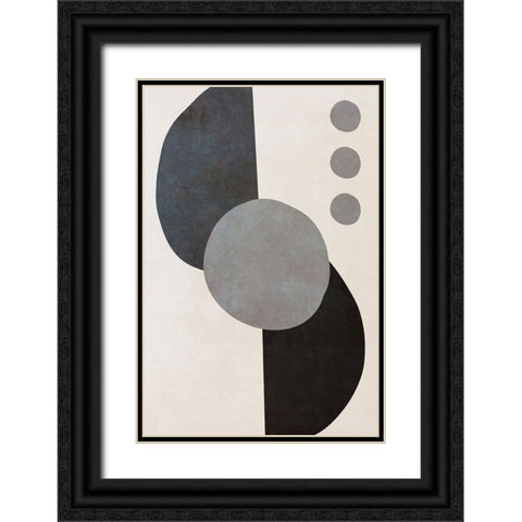 Black Shapes II Black Ornate Wood Framed Art Print with Double Matting by SD Graphics Studio