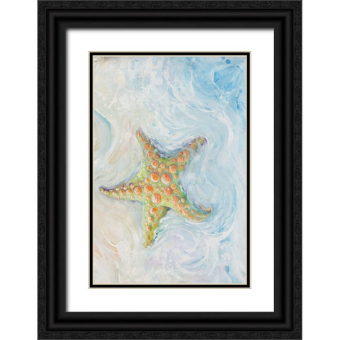 Watercolor Starfish I Black Ornate Wood Framed Art Print with Double Matting by Diannart